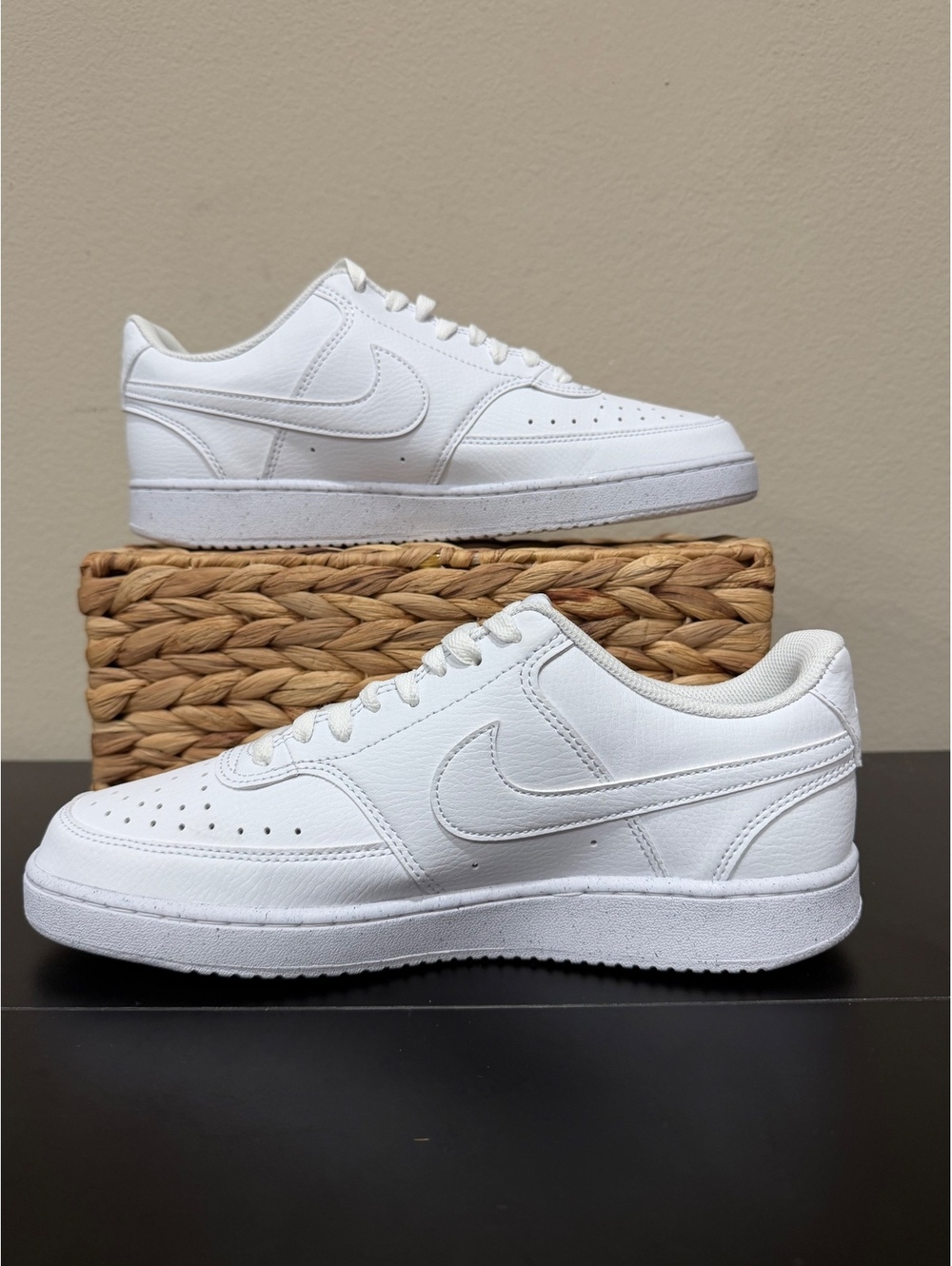 Size 9.5 - Nike Court Vision Low Next Nature “Triple White” - Picture 2 of 6